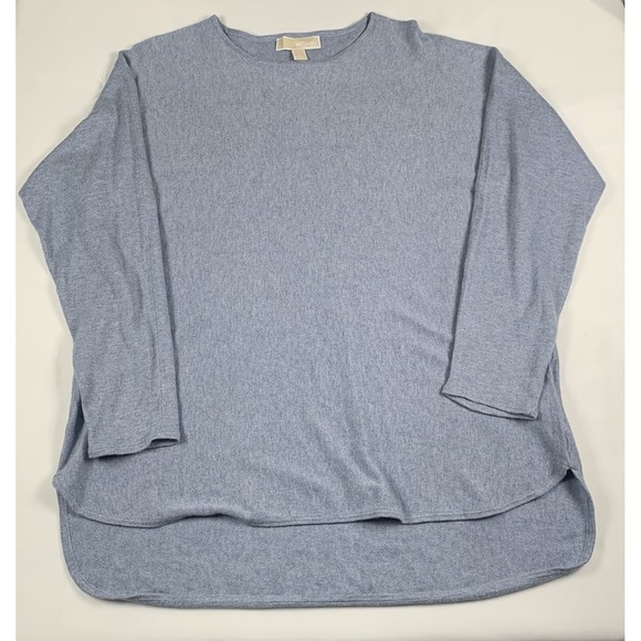 Michael Kors Long‎ Sleeve Light Chambray Heather Blue Sweater Women's Large NWT - Picture 1 of 5